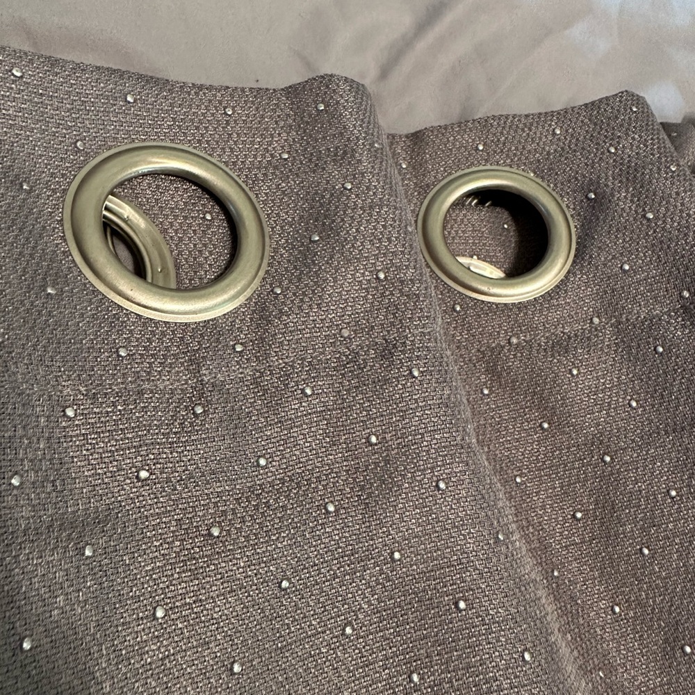 NEW Gray with Tiny Studs Drapes Curtains Size 36 x 84